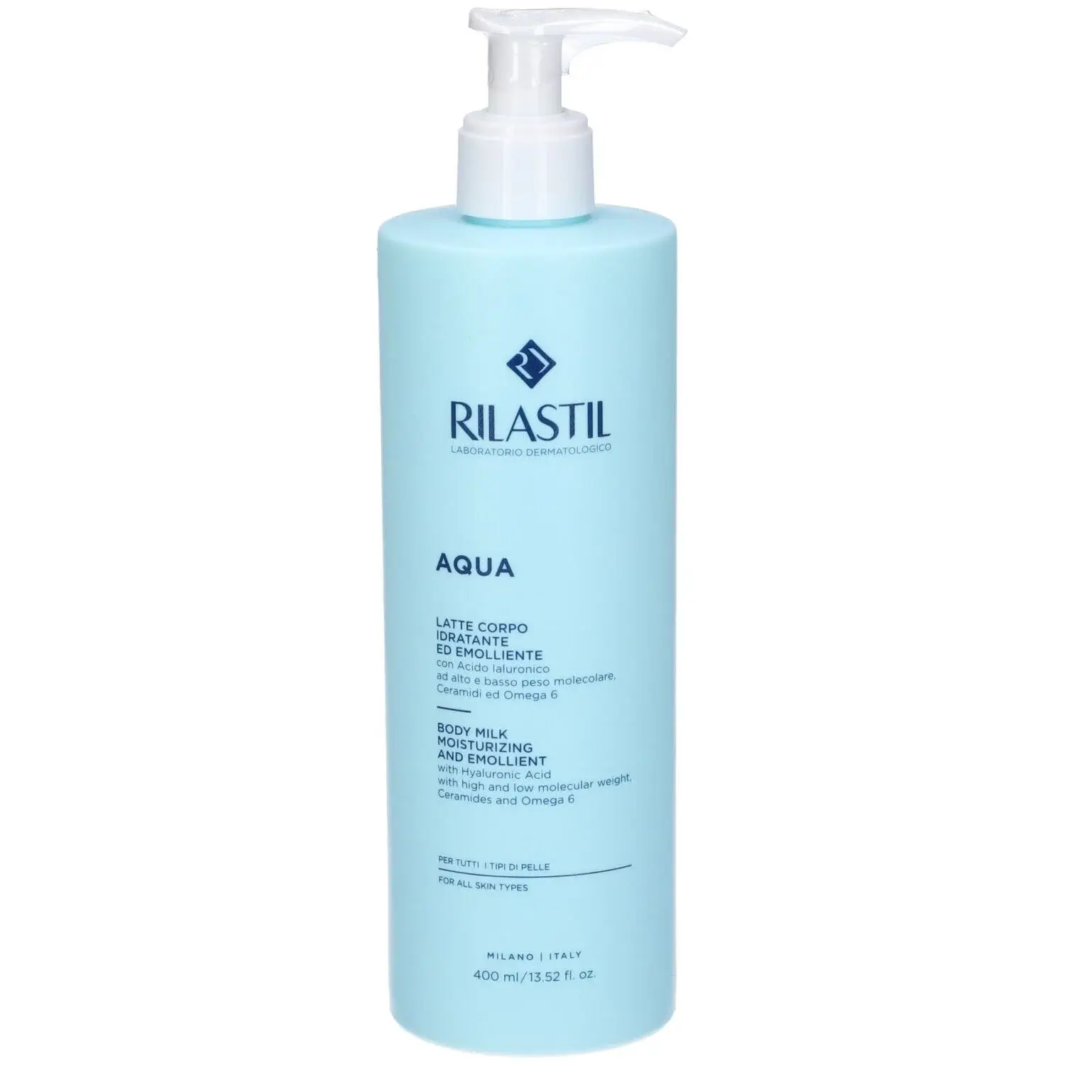 Rilastil Aqua молочко для тела увлажняющее и смягчающее для всех типов кожи 400мл №1