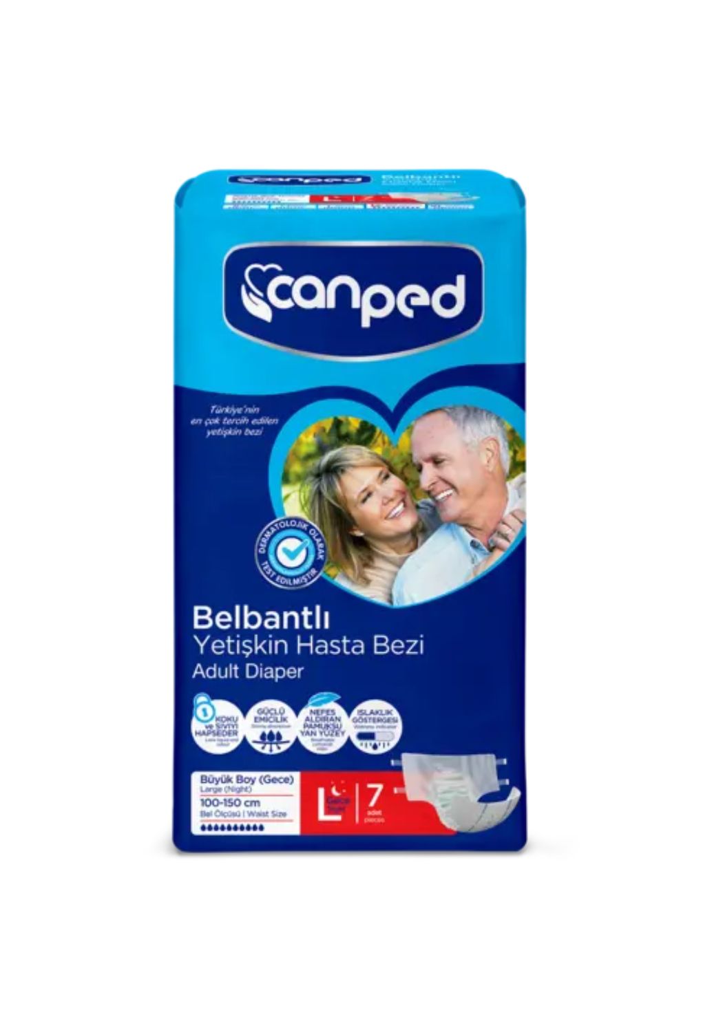 Подгузники для взрослых CANPED Night размер L (100-150 см) упаковка №7