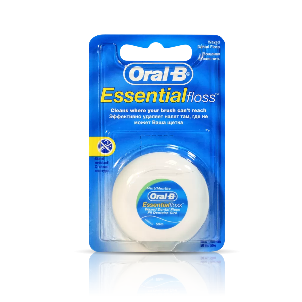 Зубная нить Oral-B Essential floss вощеная (мятный вкус) 50м №1