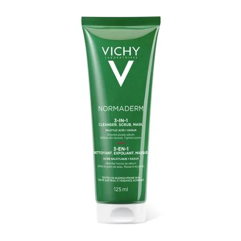 VICHY Normaderm скраб + гель для умывания + маска Три-Актив глубокое очищение 3в1 125мл набор №1