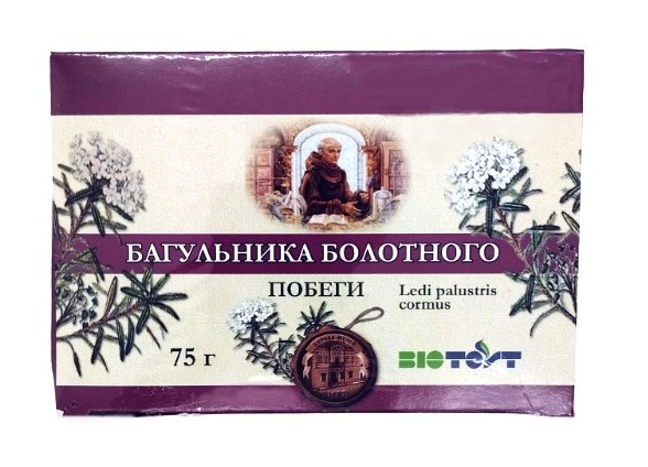 Багульника болотного побеги лек. сырье измельчен. 75г упаковка №1