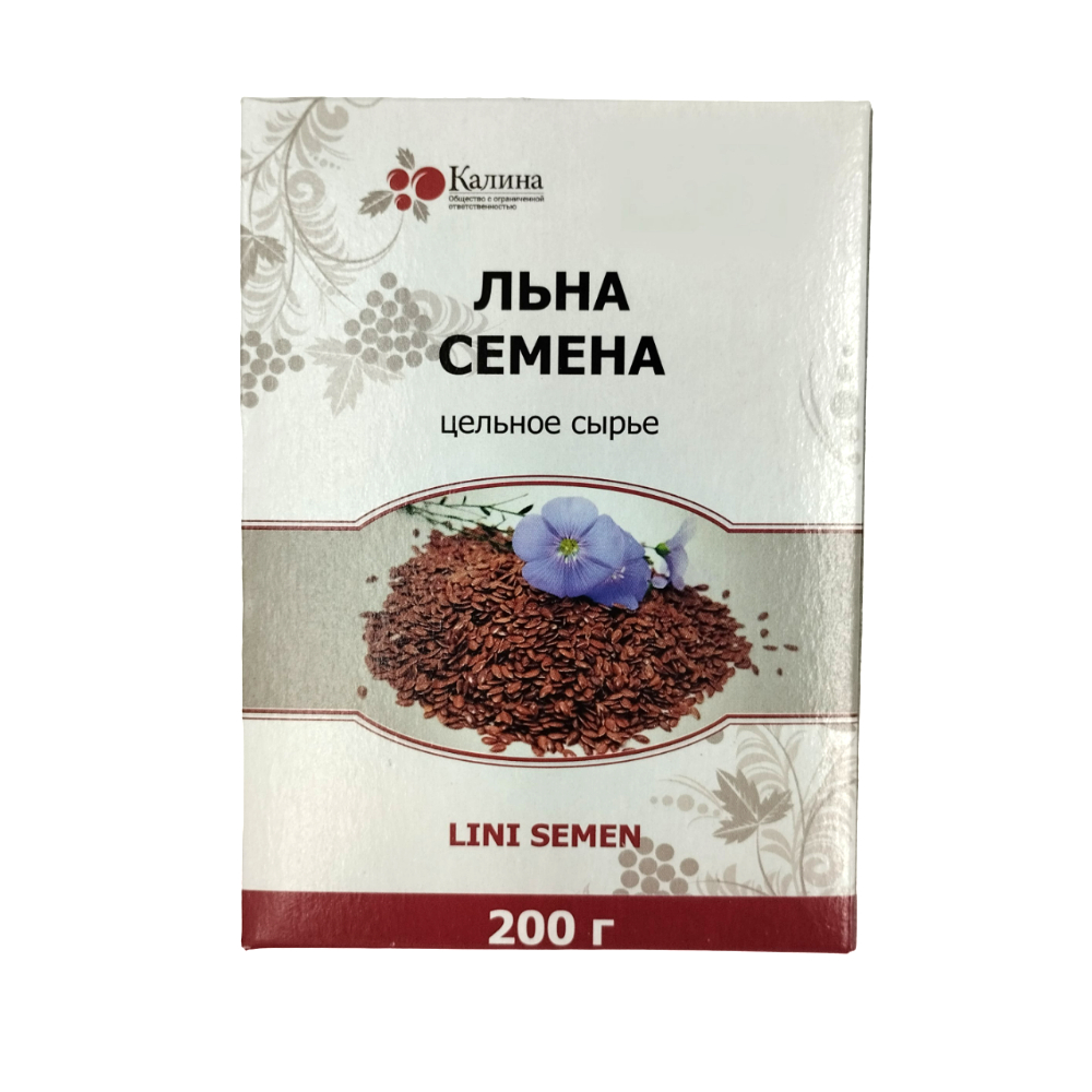 Льна семена лек. сырье цельн. 200г упаковка №1