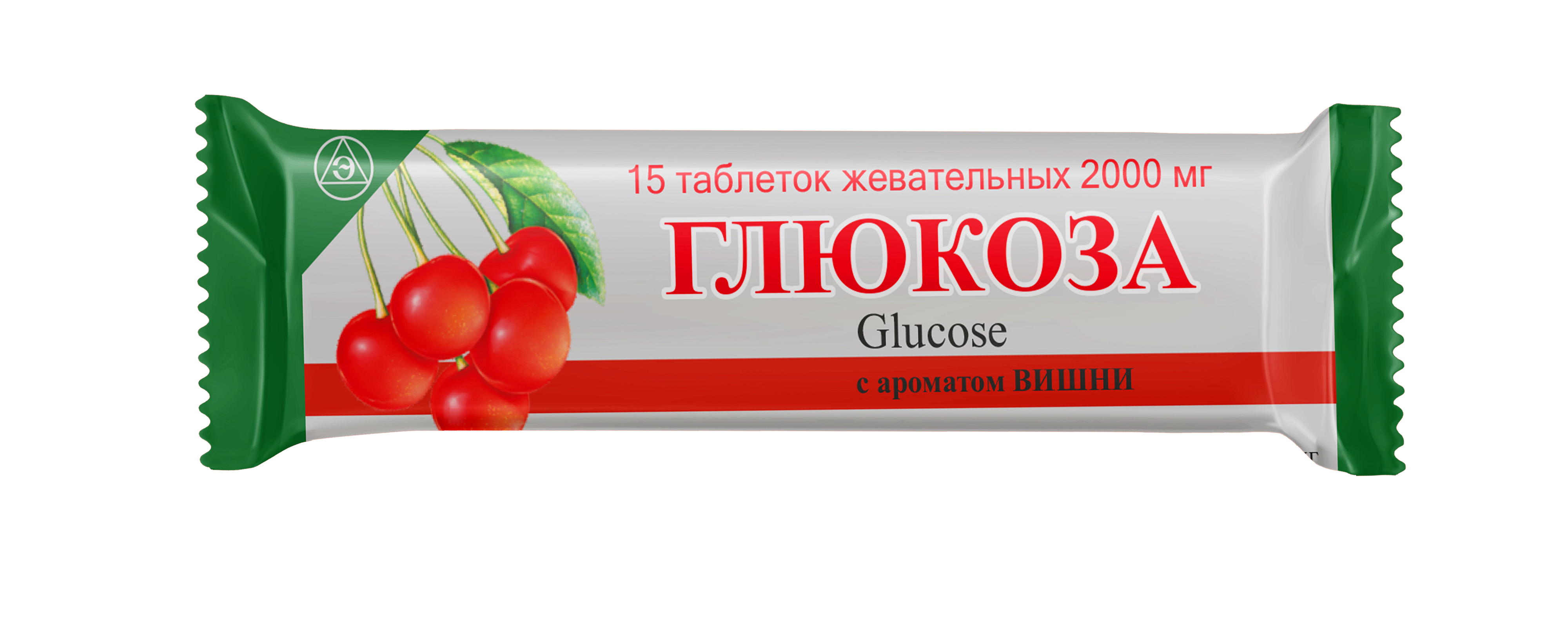 Глюкоза таблетки жеват. (с ароматом вишни) 2 000мг упаковка №15