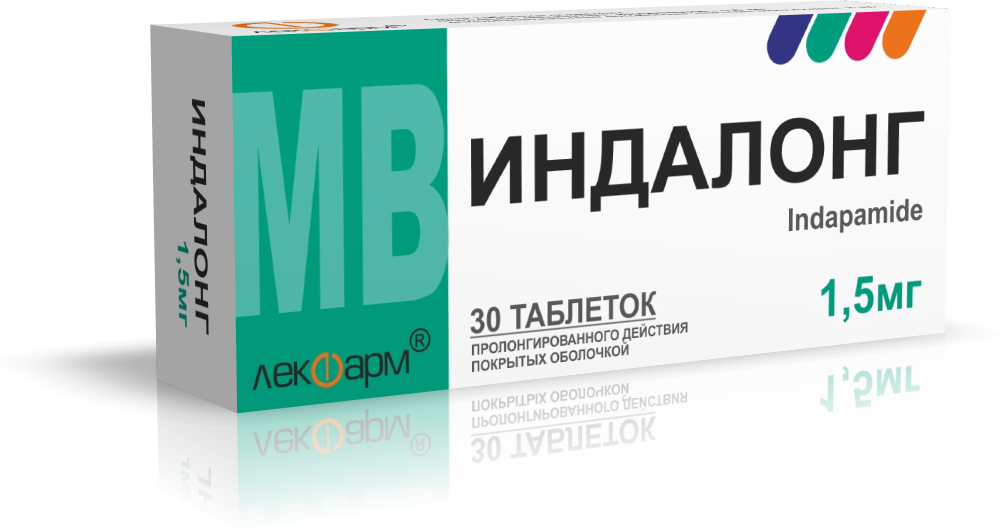 Индалонг таблетки пролонг., п/о 1,5мг упаковка №30