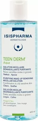 Isispharma Teen Derm вода мицеллярная для снятия макияжа для комб. и жирной кожи 400мл №1