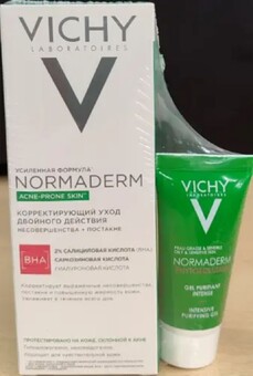 VICHY Normaderm уход двойн. действия коррект.50мл+Phytosolution гель для умывания очищающ. 15мл набор №1