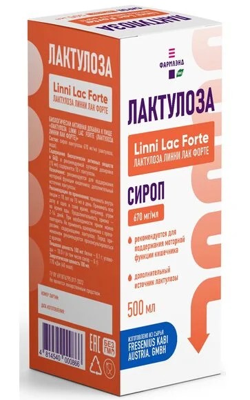 Лактулоза Линни Лак Форте БАД сироп 500мл упаковка №1