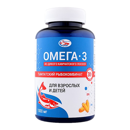 Омега-3 из дикого камчатского лосося Salmoniсa БАД капсулы для взрослых и детей 1 000мг №160