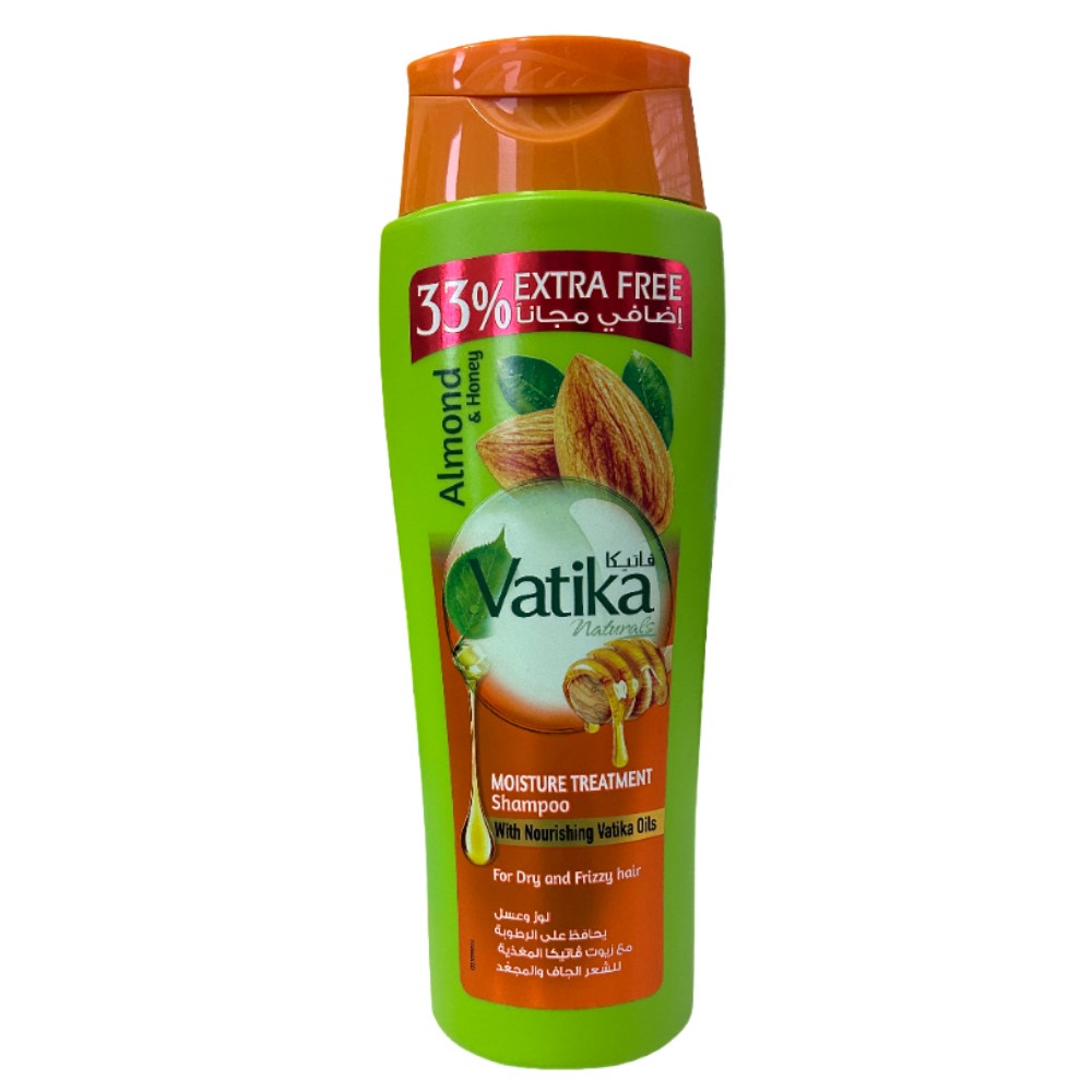 Шампунь Дабур Ватика +33% увлажняющий (миндаль+мед+йогурт+хна) Экстра 400мл №1