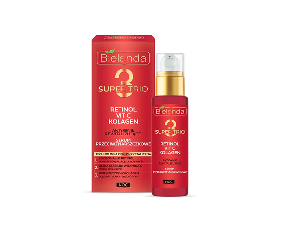 BIELENDA Super Trio Retinol+Vit C+Kolagen сыворотка против морщин активно восстанавливающ. 30мл №1
