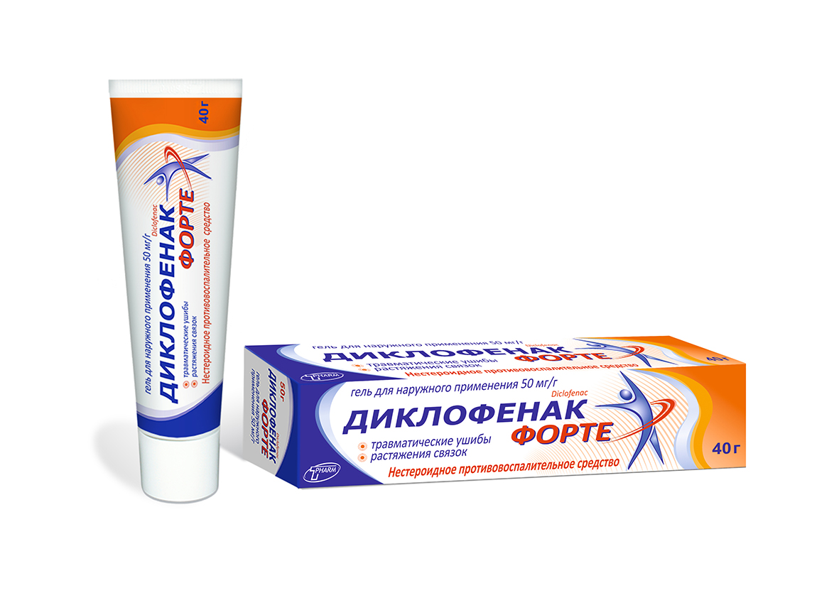 Диклофенак форте гель для наруж. прим. 50мг/г 40г туба №1