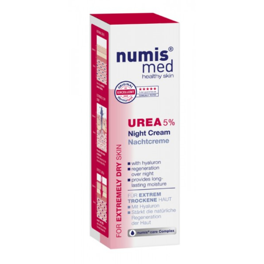 Numis med крем для лица c 5% мочевиной и гиалур. кислотой ночной увлажняющий для очень сух. кожи 50мл №1