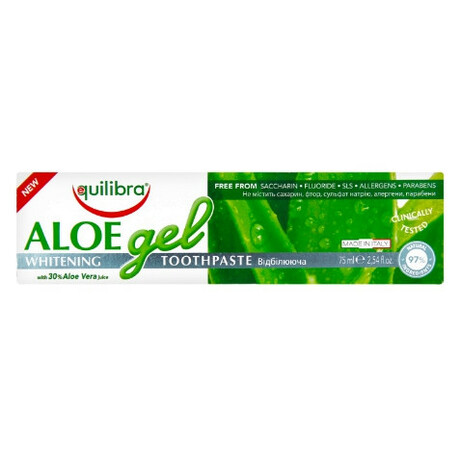 Equilibra Aloe зубная паста отбеливающая 75мл №1