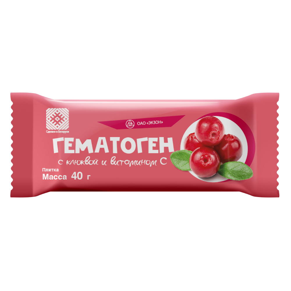 Гематоген с клюквой и витамином С БАД 40г №1