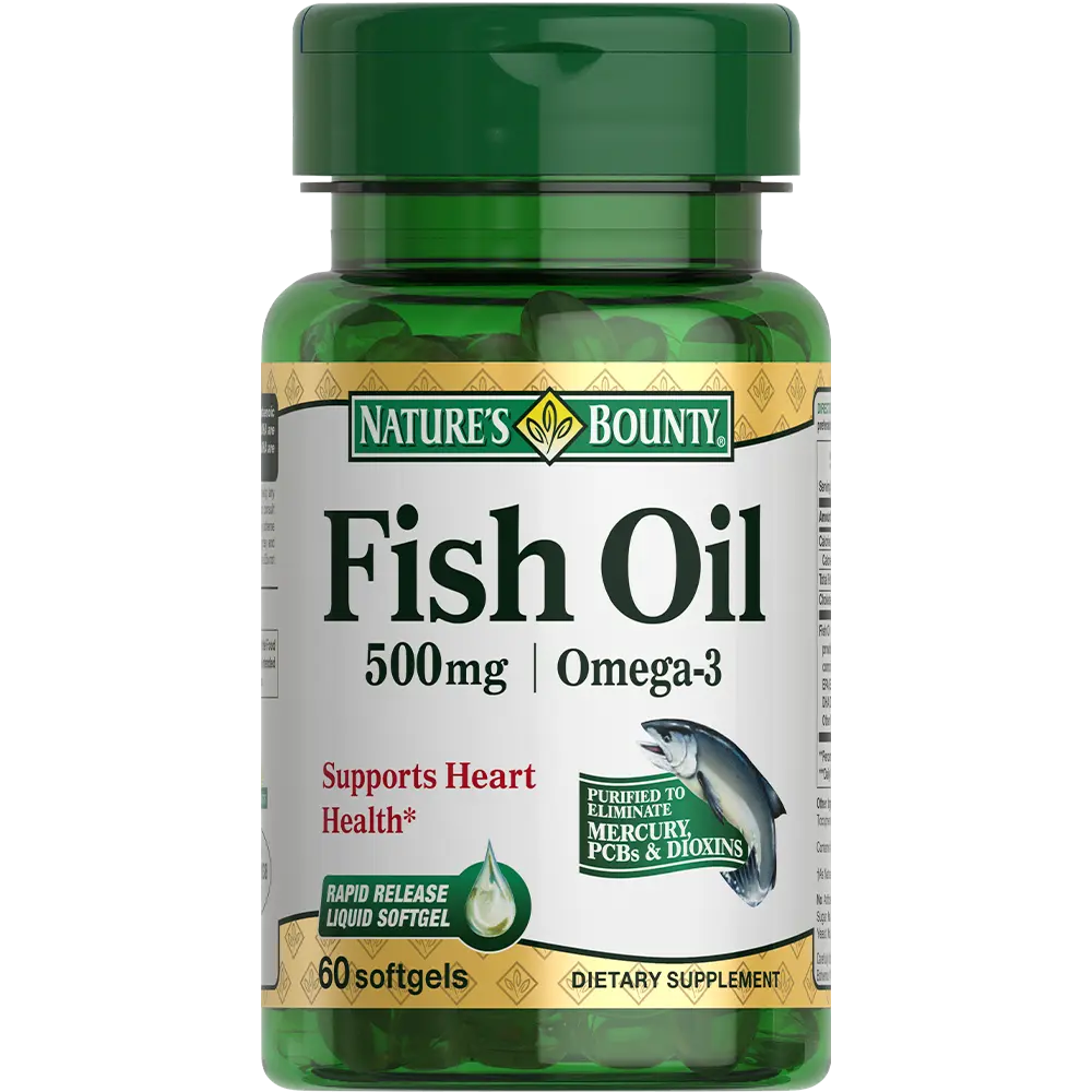 Nature's Bounty Рыбий жир 500мг Омега-3 БАД капсулы упаковка №60