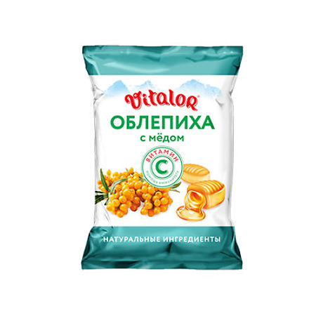 Карамель леденцовая с витамином С БАД со вкусом облепихи с медом 60г №1