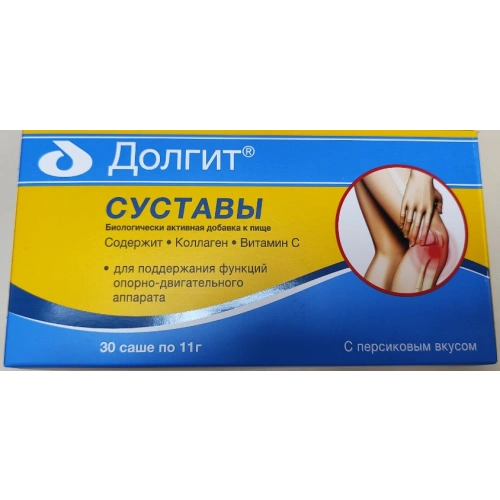 Долгит Суставы БАД пор-к для приг. р-ра для приема внутрь с персиковым вкусом 11г саше №30