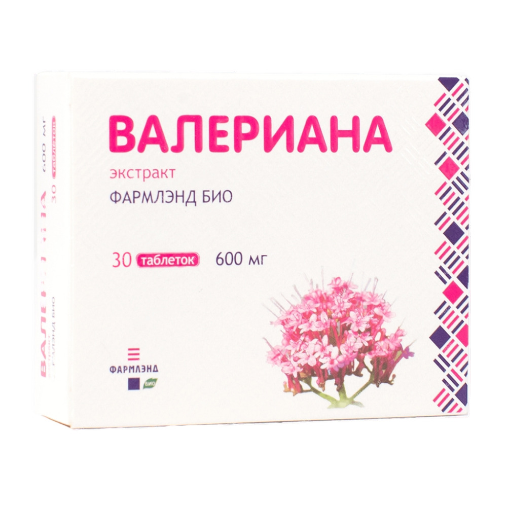 Валериана экстракт Фармлэнд БИО БАД таблетки 600мг упаковка №30