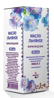 Масло льняное Фармлэнд БИО БАД масло 100мл упаковка №1