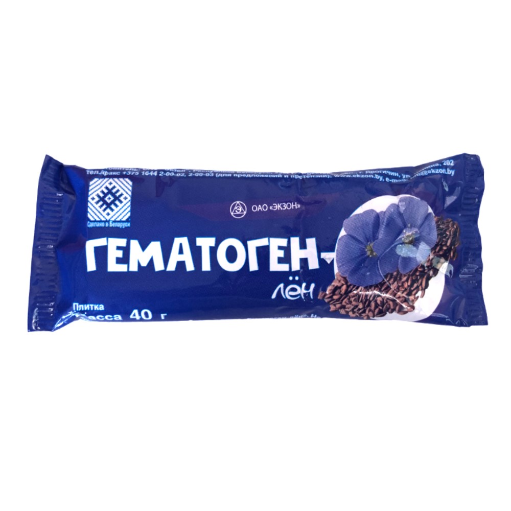 Гематоген-лён БАД плитка 40г №1