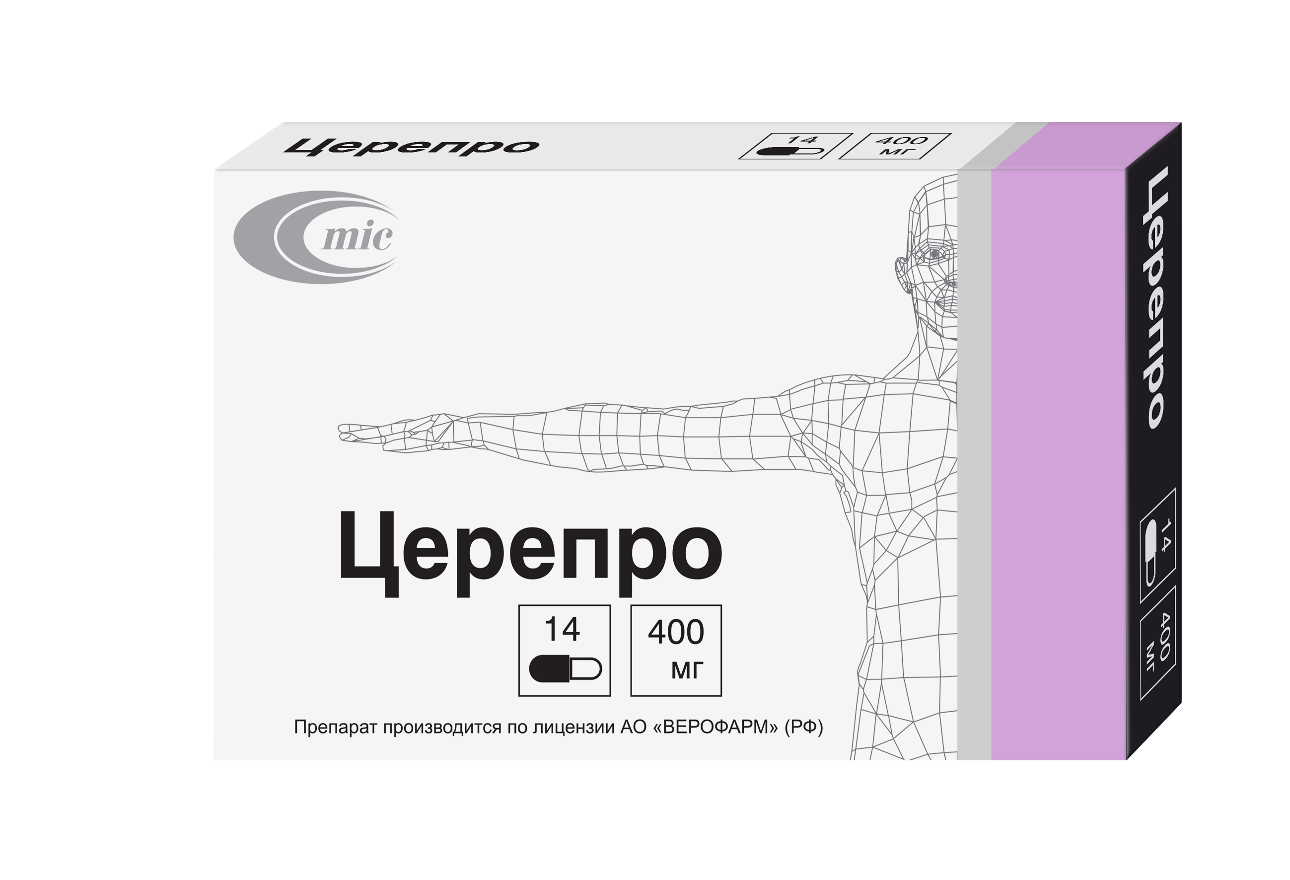 Церепро капсулы 400мг упаковка №14
