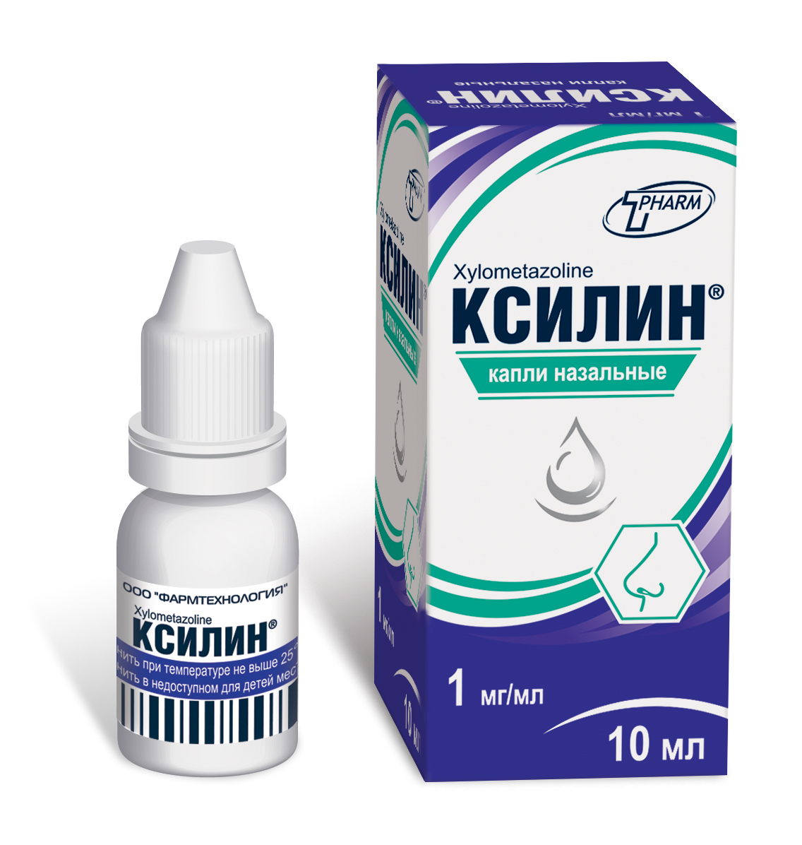 Ксилин капли в нос 0,1% 10мл флакон №1