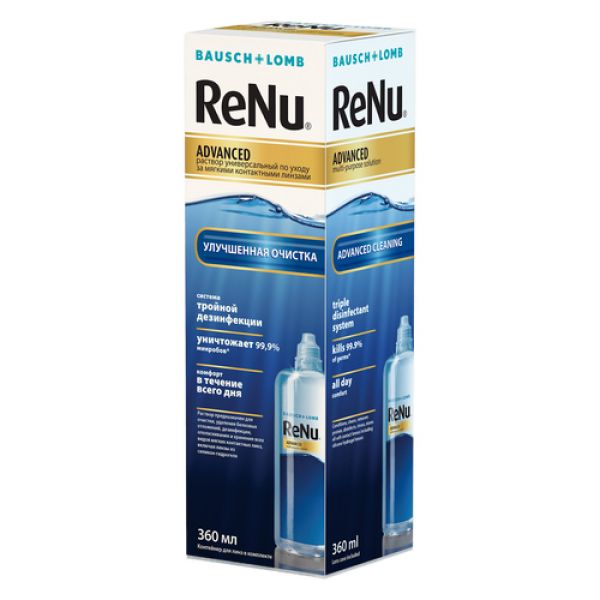 Раствор для контактных линз ReNu Advanced р-р универсальный стерильный 360мл флакон с контейнером для линз №1