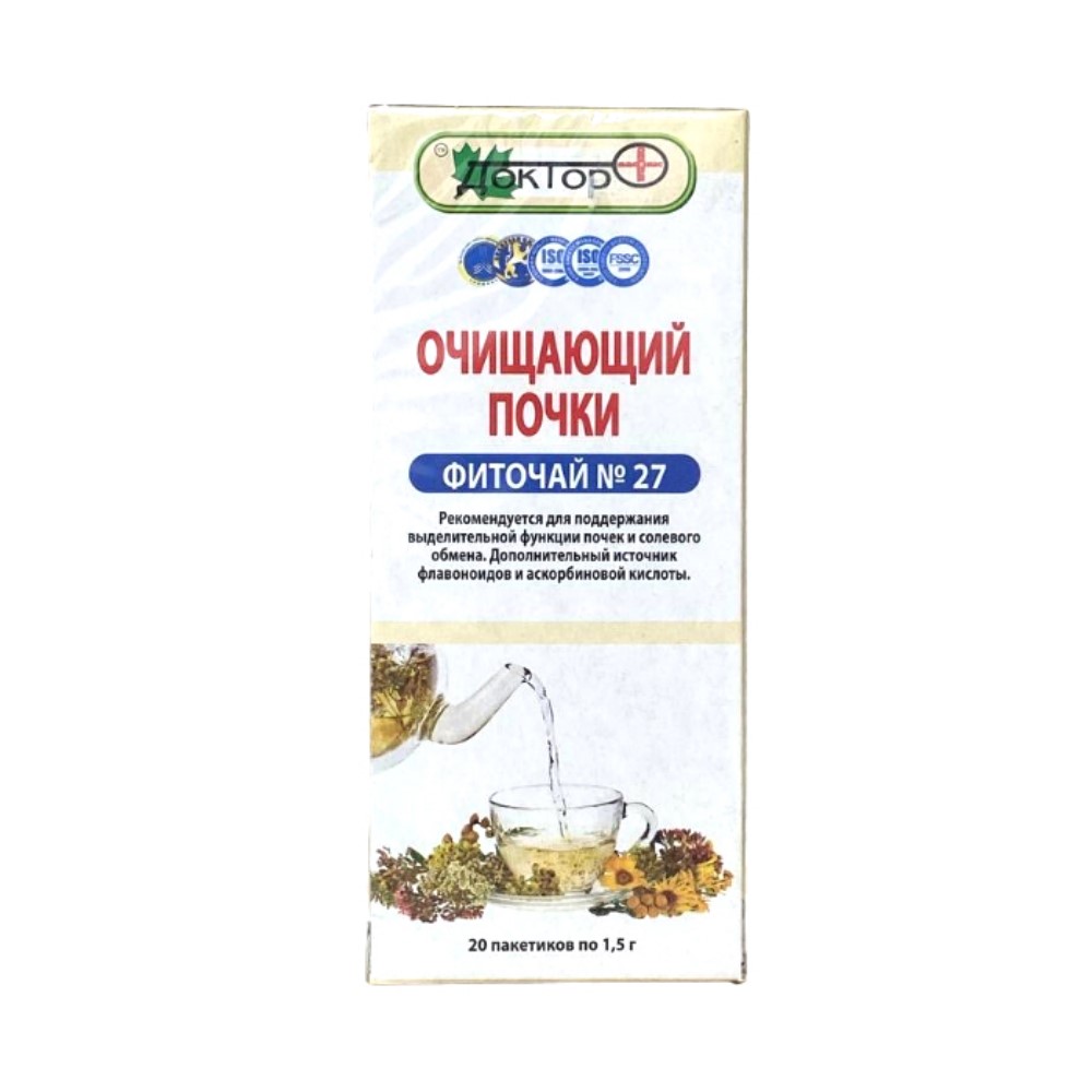 Фиточай № 27 Очищающий почки БАД чай 1,5г фильтр-пакет №20