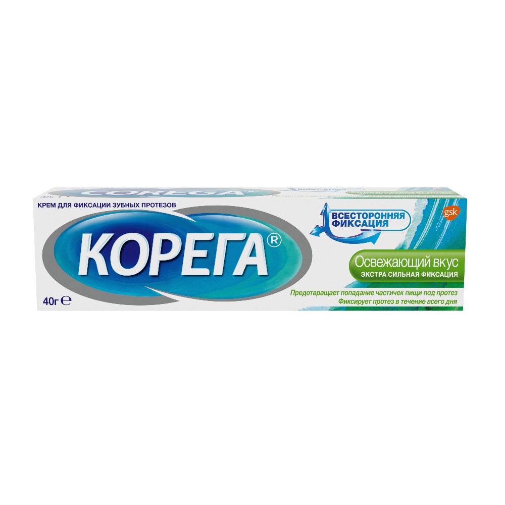 Крем для фиксации зубных протезов Корега Fresh 40г №1
