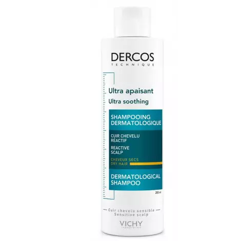 VICHY Dercos Technique шампунь-уход для чувствит кожи головы для сухих волос "Успокаивающий" интенсивный 200мл №1