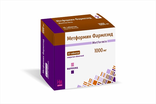 Метформин Фармлэнд таблетки п/о 1 000мг упаковка №30
