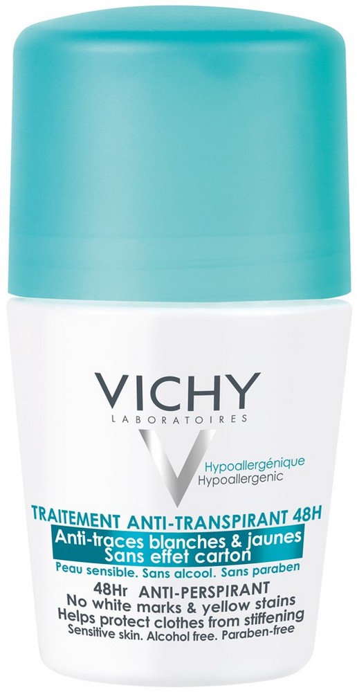VICHY дезодорант-антиперспирант 48ч против белых и желтых пятен 50мл №1