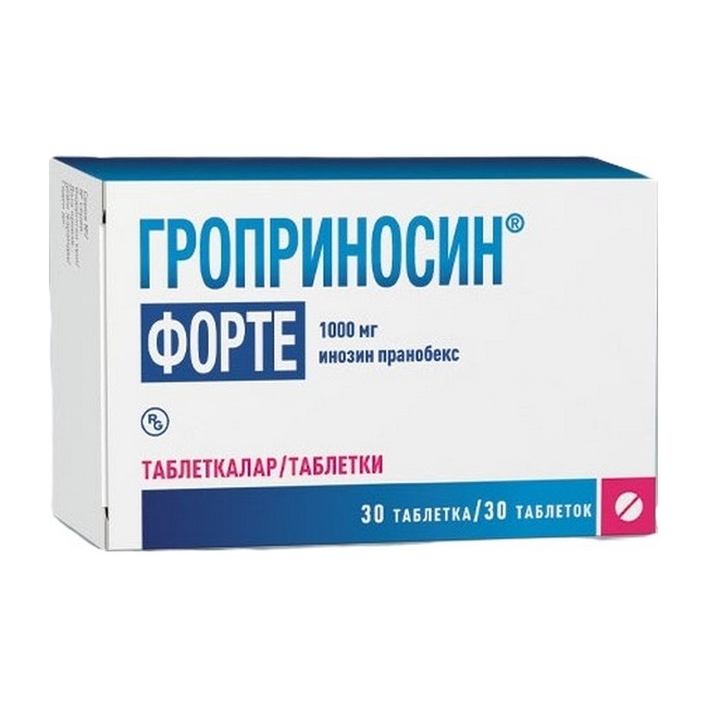 Гроприносин Форте таблетки 1 000мг упаковка №30