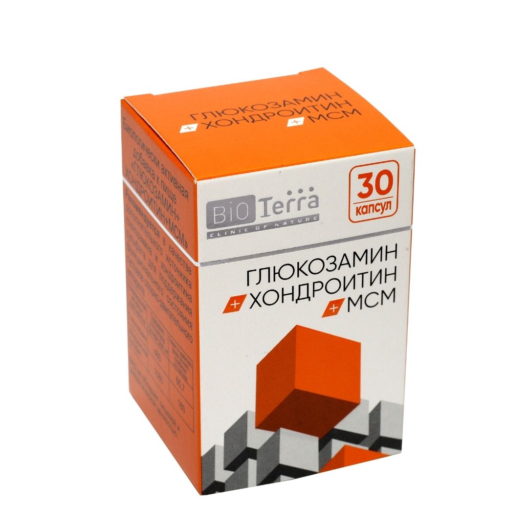 Глюкозамин+Хондроитин+МСМ БАД капсулы 926мг упаковка №30