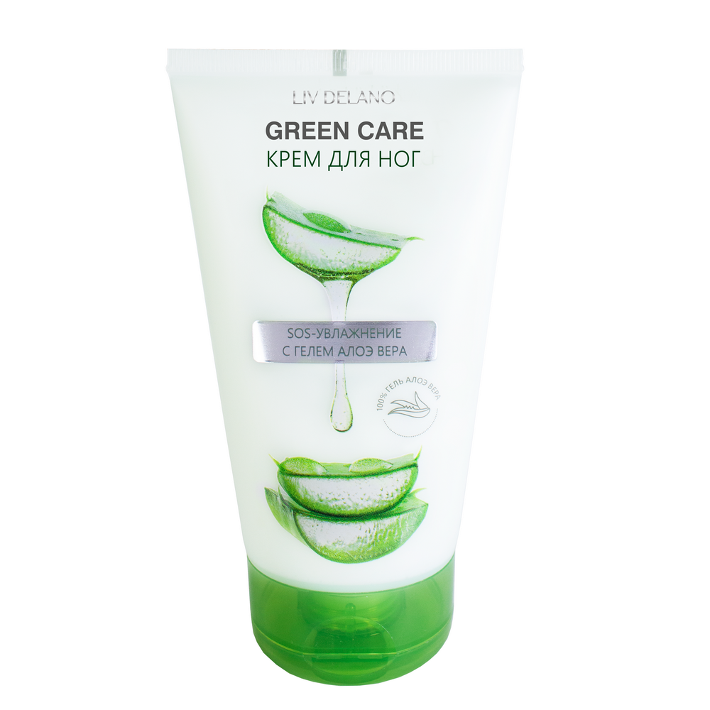 Liv Delano Green Care крем для ног SOS-увлажнение с гелем алоэ вера 150г №1