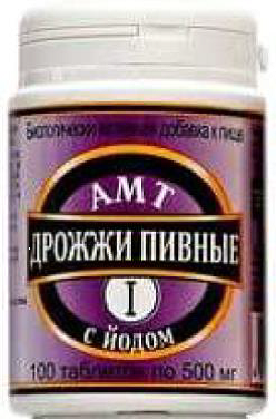 АМТ-Дрожжи пивные с йодом БАД таблетки 500мг банка №100