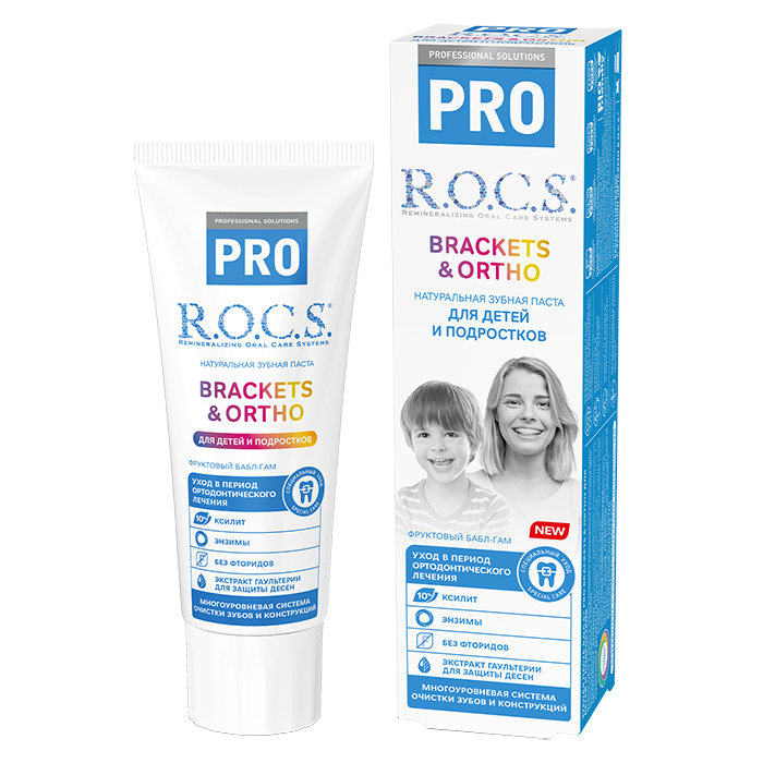 Зубная паста для детей и подростков R.O.C.S. PRO Brackets & Ortho 74г №1