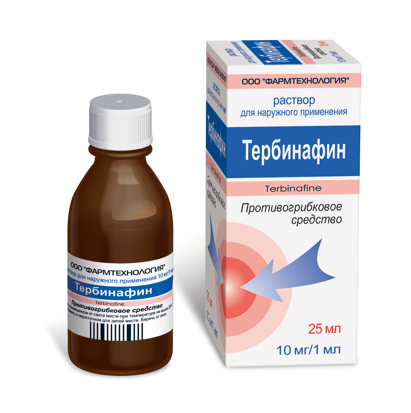 Тербинафин р-р для наруж. прим. 10мг/мл 25мл флакон №1