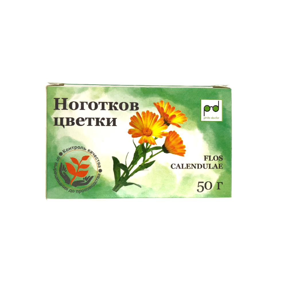 Ноготков цветки лек. сырье измельчен. 50г упаковка №1