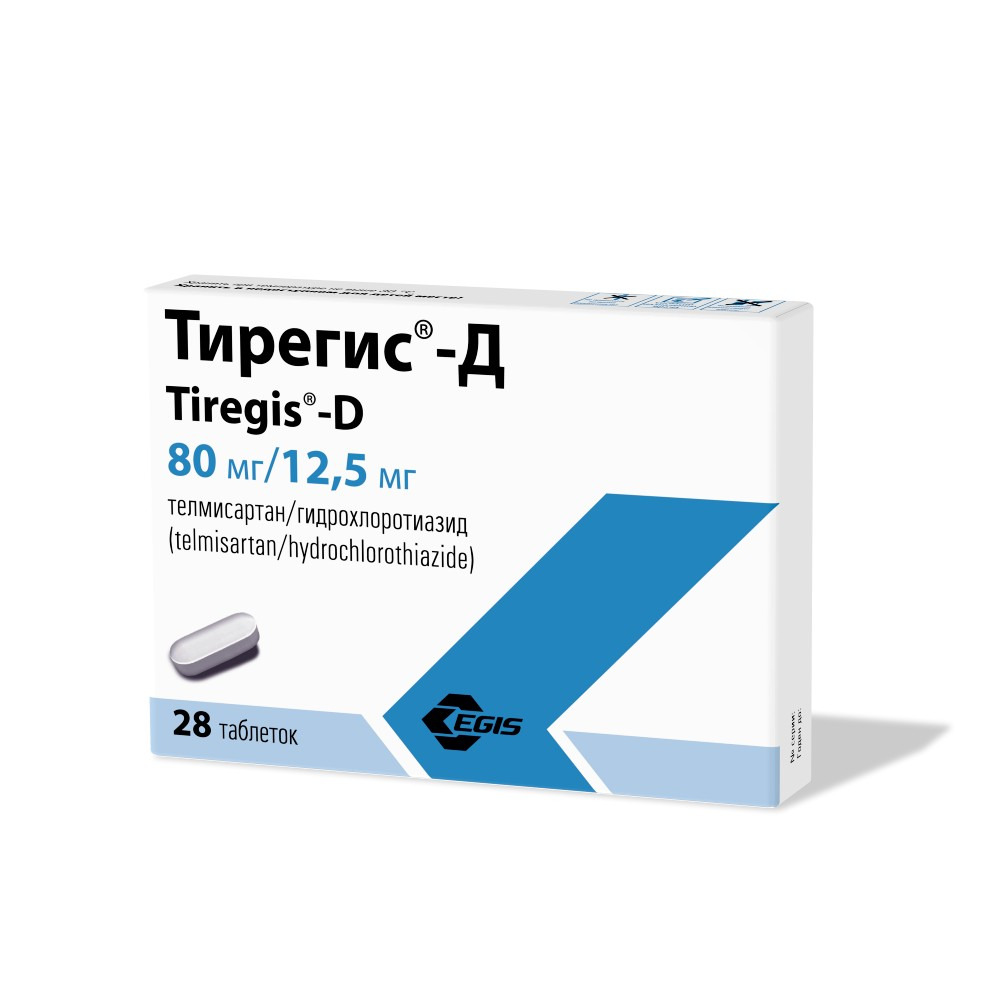 Тирегис-Д таблетки 80мг 12,5мг упаковка №28