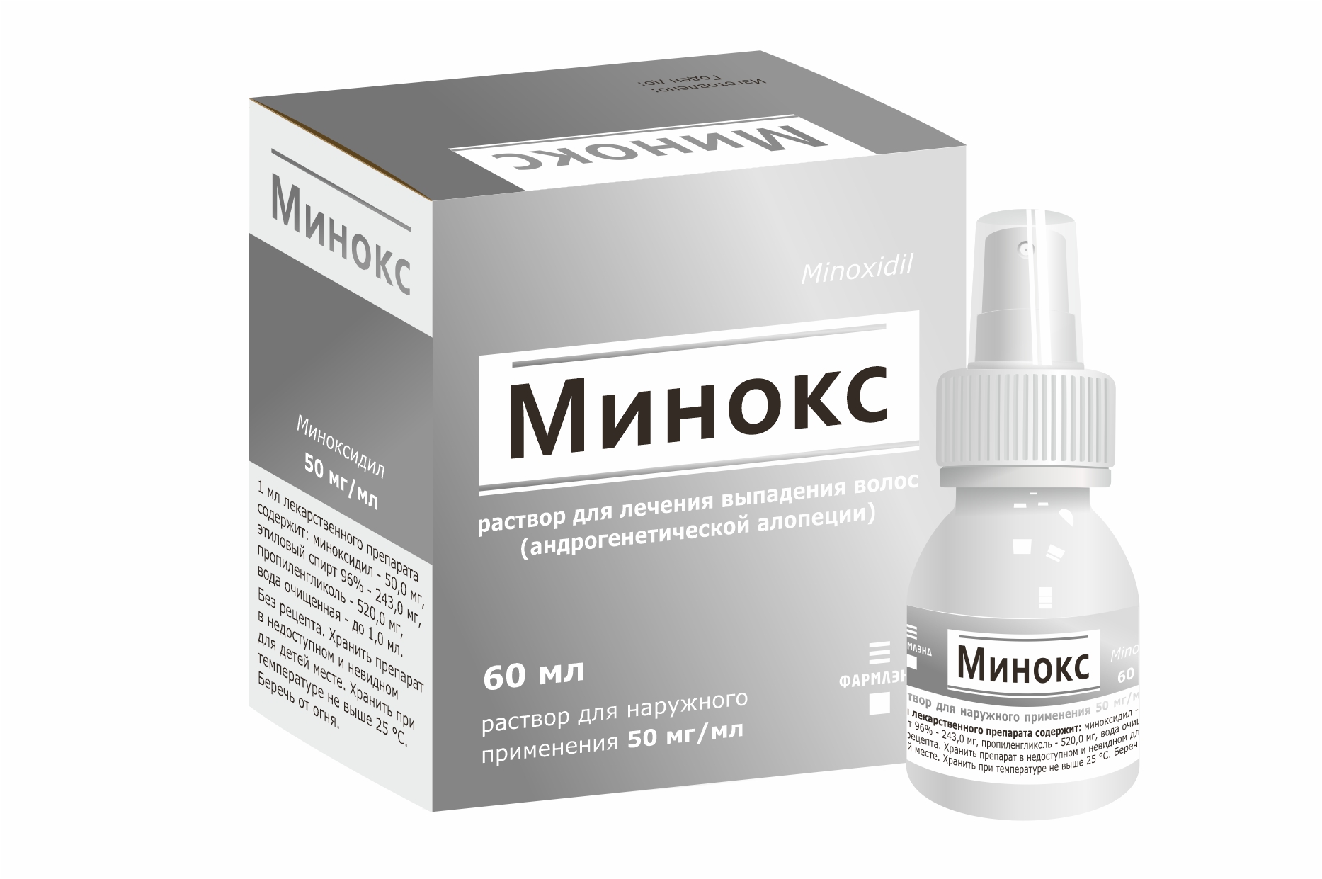 Минокс р-р для наруж. прим. 50мг/мл 60мл флакон с распылителем №1