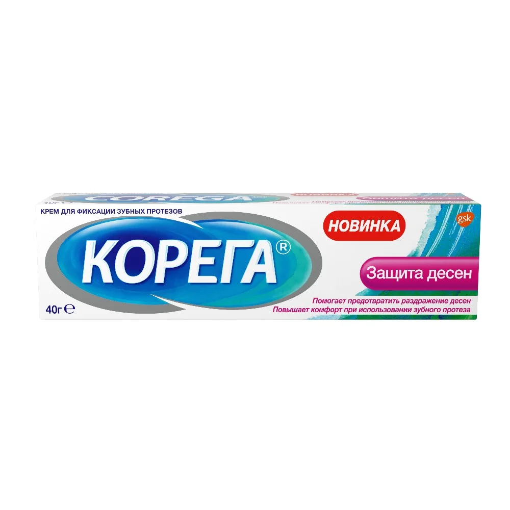 Крем для фиксации зубных протезов Корега защита десен 40г №1