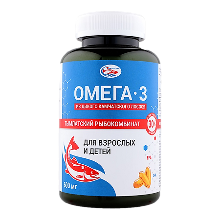 Омега-3 из дикого камчатского лосося Salmoniсa БАД капсулы для взрослых и детей 600мг №240
