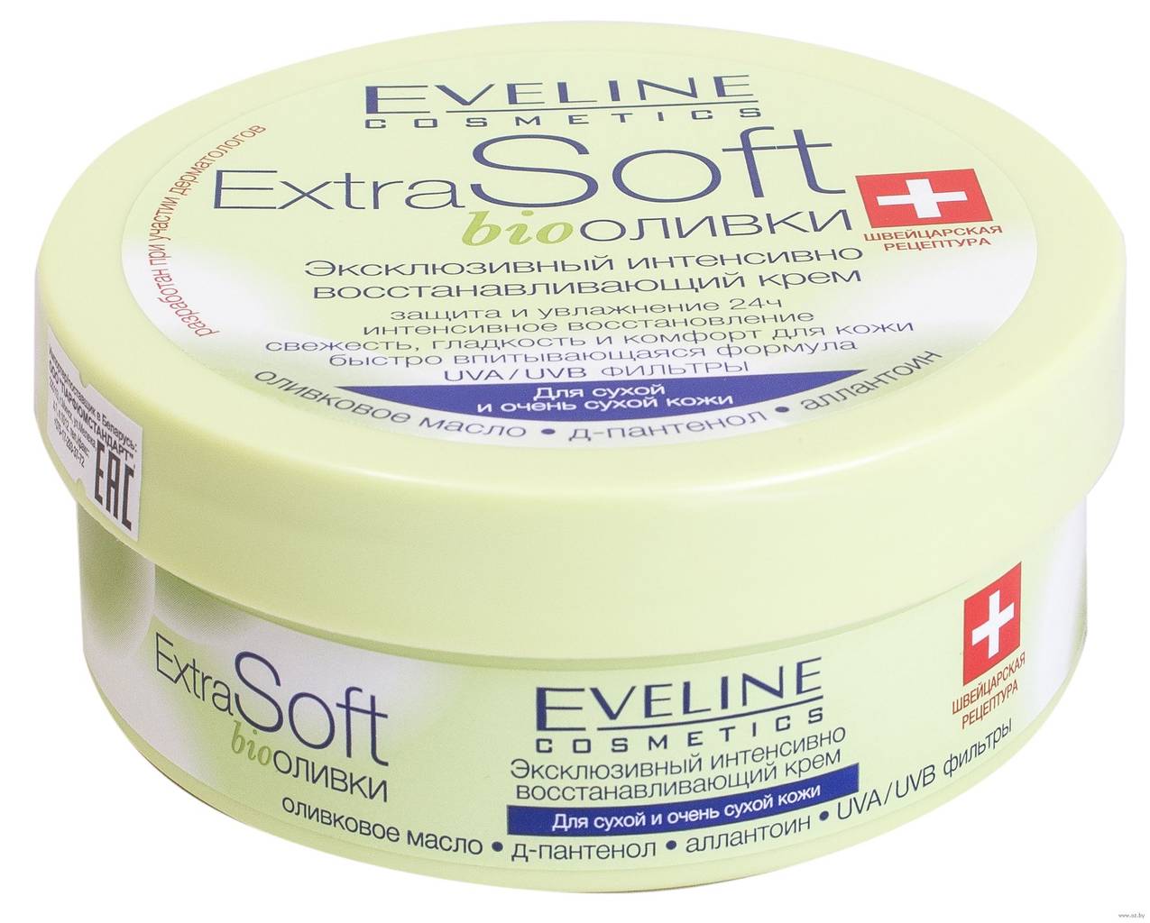 Крем EVELINE серии Extra Soft bio Оливки эксклюзивный интенсивно восстанавливающий 200мл №1