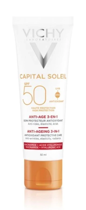 VICHY Capital Soleil крем-уход с антиоксидантами 3-в-1 солнцезащитный антивозрастной SPF 50 50мл №1