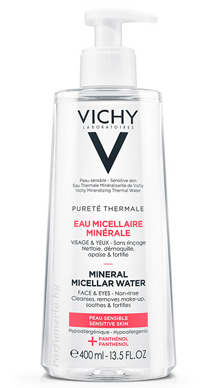 VICHY Purete Thermale вода мицеллярная для лица, глаз и губ для чувствит. кожи с минералами 400мл №1