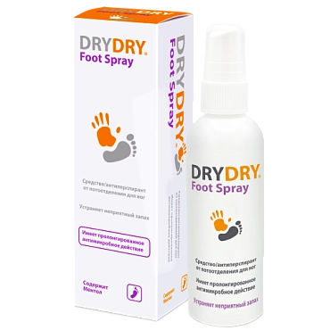 DryDry Foot Spray средство от потовыделения для ног 100мл №1