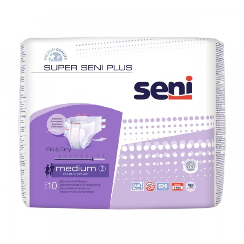 Подгузники дышащие для взрослых Super Seni Plus Medium упаковка №10