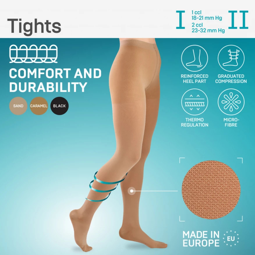 Колготки компрессионные Tonus Elast 0404 Lux 2 кл. к. р.2 рост 2 песочный упаковка №1