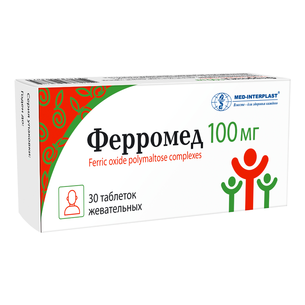 Ферромед таблетки жеват. 100мг упаковка №30